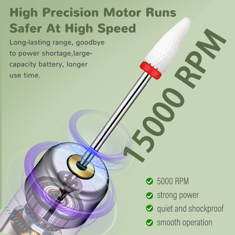 Șlefuitor de unghii electric portabil transfrontalier nou, mașină de unghii cu ecran mare și încărcare