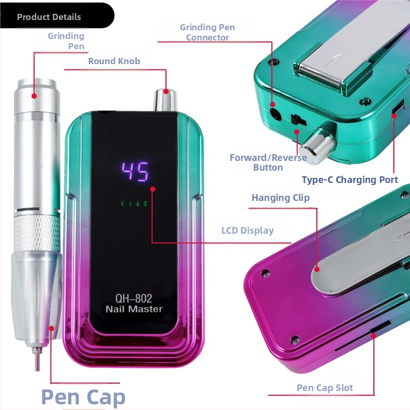 Ximei Qh-802 Grinder Преносима машина за маникюр, специална електрическа машина за предварителна обработка на ноктите и мъртва кожа