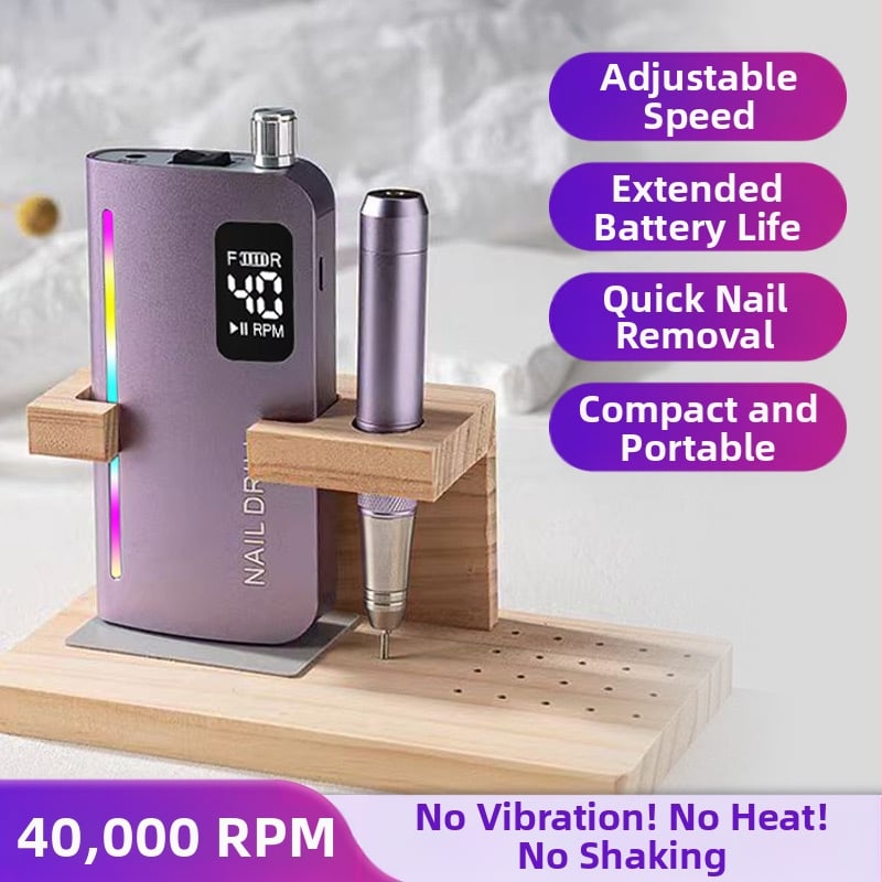 Електрическа бормашина за нокти с куха чашка, алуминиева сплав, за премахване на кожички, акумулаторна метална конструкция