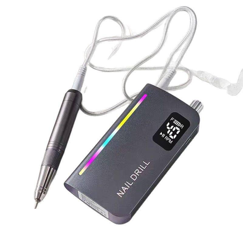 Tuščiaviduris nagų lakavimo įrankis su aliuminio lydinio odelių valikliu, elektrinis nagų grąžtas, įkraunamas metalinis korpusas