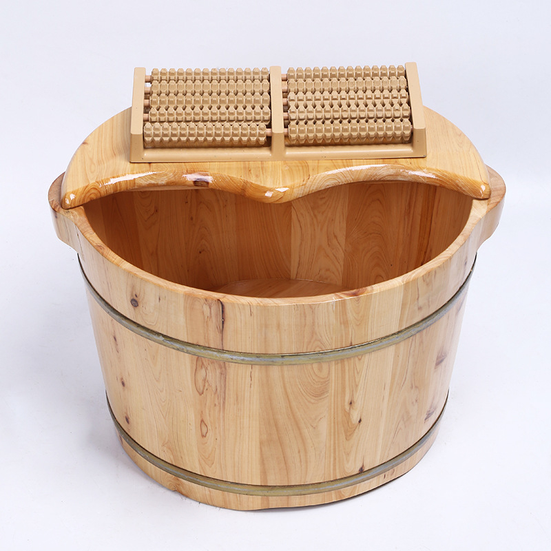 Tiesiogiai patvirtintas gamintojo, kedro medienos kibiras pėdų voniai, pirties vonios praustuvas pėdų voniai, medžio masyvo izoliacija, akupunktūros masažo medinis kibiras didmeninė prekyba