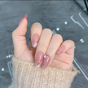 Shuguang, autocolant de unghii scurt, purtabil, elegant, alb, pentru fototerapie, patch detașabil pentru unghii, lucrat manual, pentru unghii scurte