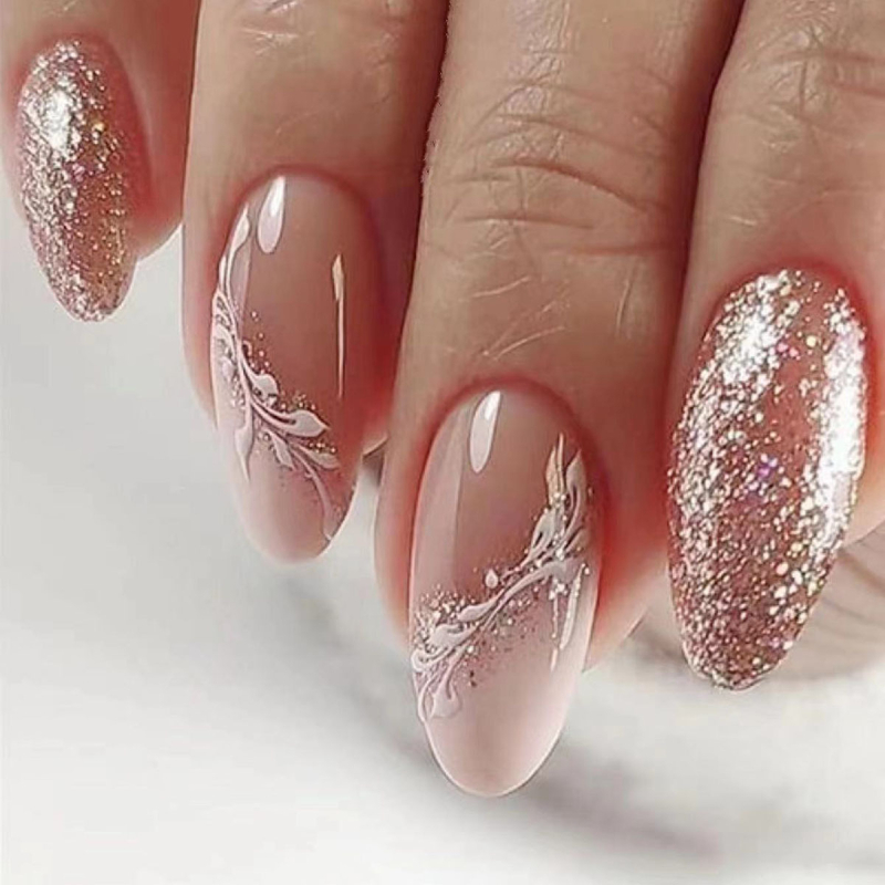 Sclipici gradient migdale Pure Fairy Wear Nail Art unghii bucată unghii detașabile albire finisat en-gros