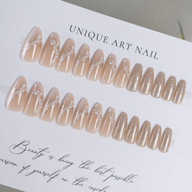 Blizgučių gradiento migdolų grynos fėjos nagų dailės nagų gabalėlis nuimamas nagų balinimas baigtas didmeninė prekyba