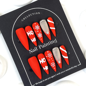 Temperaments Balts Ziemassvētki Minimālistisks Eiropas un Amerikas pārrobežu valkāšanas nagu gabaliņi Advanced Sense Summer Pure Handmade Nail Art Plāksteris
