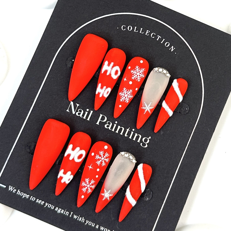 Temperament Crăciun alb minimalist european și american transfrontalier purtând piese de unghii simț avansat vară pur lucrat manual patch de artă pentru unghii