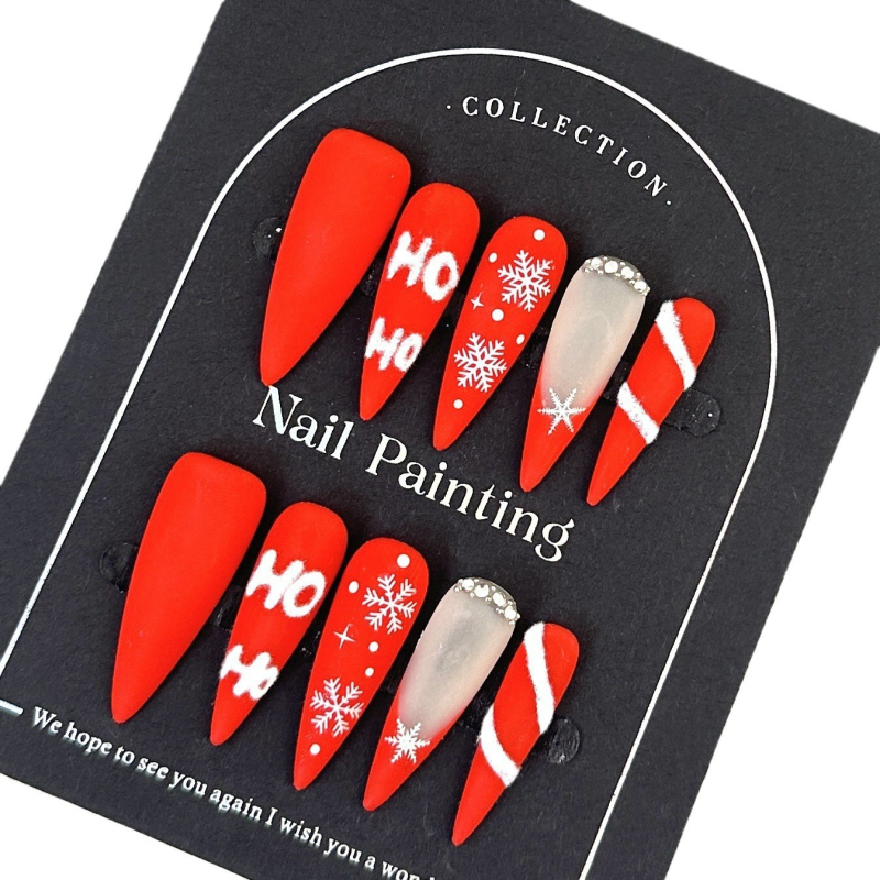 Temperament Crăciun alb minimalist european și american transfrontalier purtând piese de unghii simț avansat vară pur lucrat manual patch de artă pentru unghii