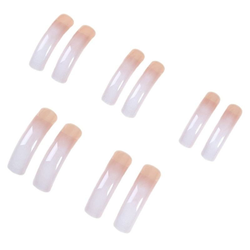 Unghii curbate transfrontaliere, vânzări fierbinți, unghii purtabile, unghii franțuzești cu gradient alb, unghii lungi curbate, manichiură purtabilă