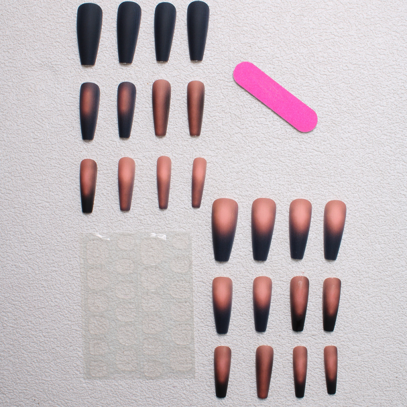 Nouă piesă de armură pentru unghii de înaltă calitate, purtând o armură, stil simplu, fată sexy, model cu gradient de pudră neagră, mat, transfrontalier, en-gros