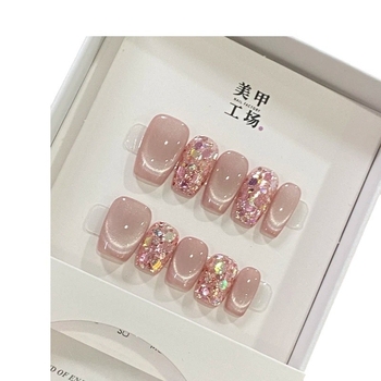 [Persikų mergina] Rudenį ir žiemą naujas grynas rankomis dėvimas šarvas, aukštos kokybės trumpas temperamentas, rudens ir žiemos katės akių manikiūras