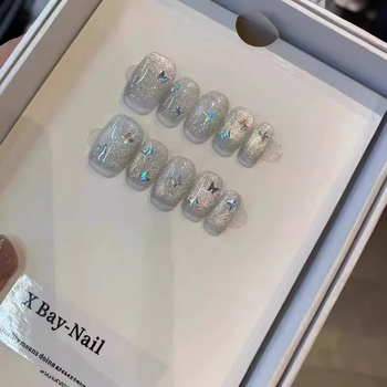 [Trezirea visului Midi] Lumină de artă pentru unghii, pură, de lux, strălucitoare, cu fluture, alb, ochi de pisică, stil nou