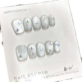 [Trezirea visului Midi] Lumină de artă pentru unghii, pură, de lux, strălucitoare, cu fluture, alb, ochi de pisică, stil nou