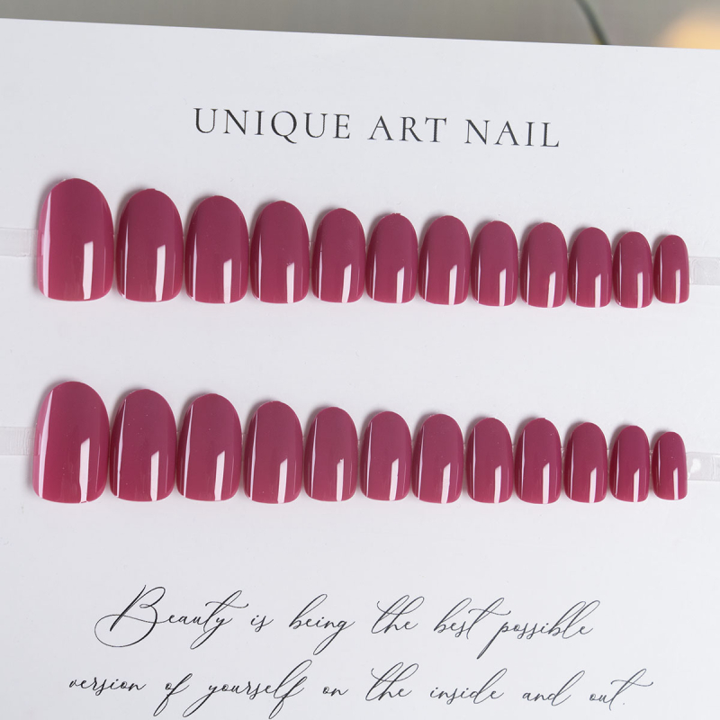 Ovalni šljiva boja jednostavni nokti za nošenje noktiju noktiju bijele nokte flaster za nokte gotov proizvod veleprodaja