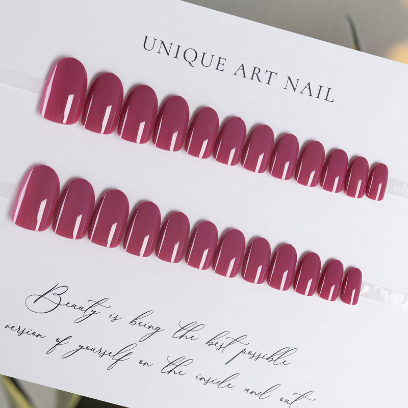 Ovalni šljiva boja jednostavni nokti za nošenje noktiju noktiju bijele nokte flaster za nokte gotov proizvod veleprodaja