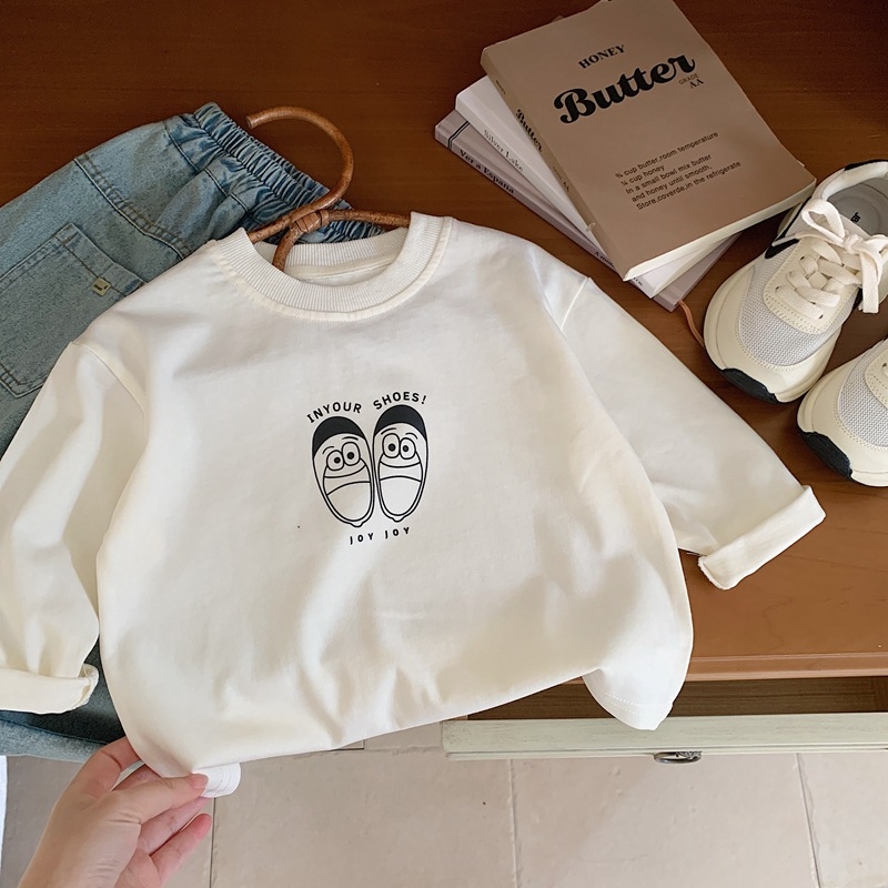 Tricou cu mânecă lungă pentru băieți, stil japonez, îmbrăcăminte pentru copii 2025, primăvară și toamnă, cămașă cu desene animate în culori pure, topuri versatile pentru băieți, Trbottomy