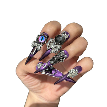 Purple Rhyme Pure Χειροποίητο Original Wearing Purple Light Πολυτελή Spice Girls Ευρωπαϊκή και Αμερικανική Νέα Υψηλής Ποιότητας Nail Art Λευκό Γαλλικό Cat\'s Eye