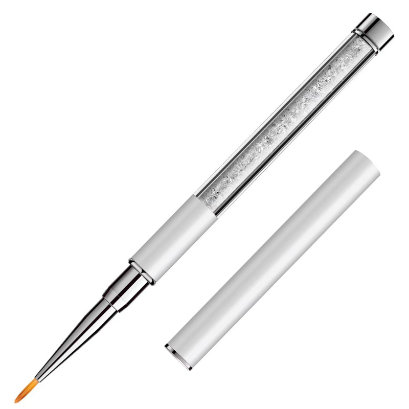 Nagų dailės universalus rašiklis su deimantiniu metaliniu strypu, nagų dailės piešinys, gėlė, traukiama linija, raižytas dažų rašiklis, daugkartinis, juodas, kabliukas