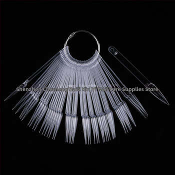 Manikiūro įrankiai Vėduoklės formos spalvų kortelė 50 dalių Vėduoklės formos smailių nagų spalvų kortelė Skaidri spalvų kortelė Manikiūras, išskirtinis, tarpsieninis