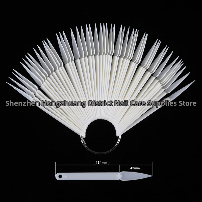 Инструменти за маникюр, ветрилообразна цветна карта, 50 броя, ветрилообразна заострена цветна карта с форма на нокти, прозрачна цветна карта, маникюр, ексклузивен през граница