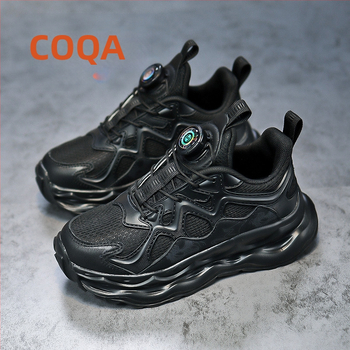 Coga Παιδικά Λευκά Παπούτσια Άνοιξης και Φθινοπώρου για Αγόρια και Κορίτσια με Περιστρεφόμενη Αγκράφα, Ευέλικτο Διχτυωτό, Αναπνέον 2024 Νέο Μοντέλο