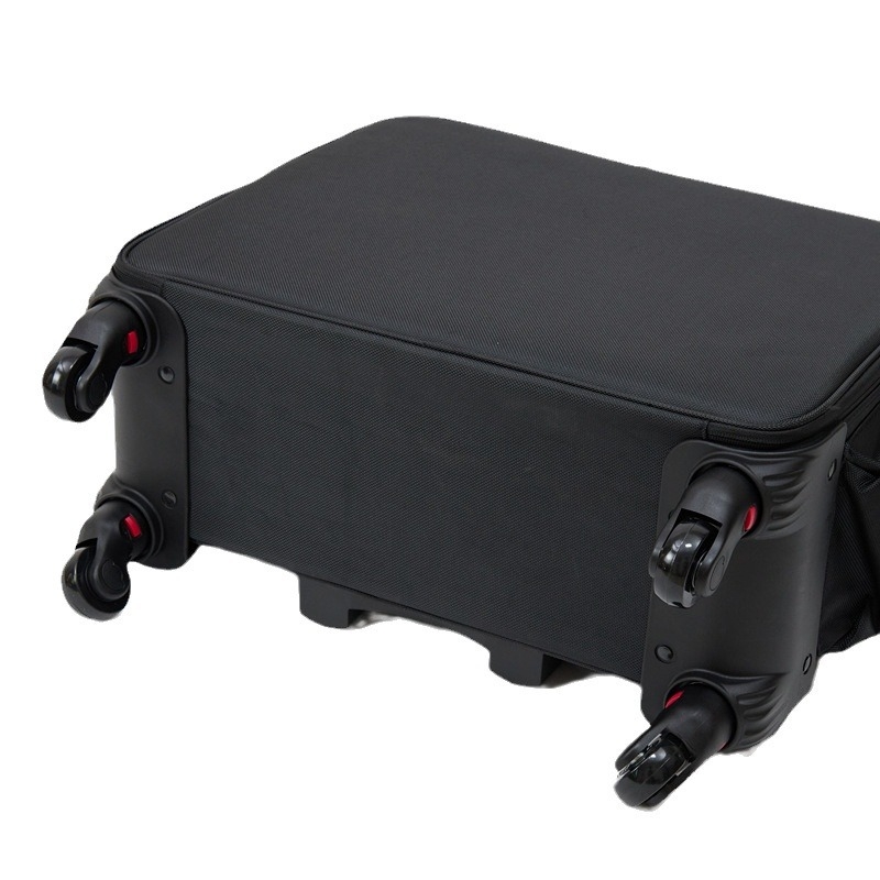 Pārrobežu mazumtirdzniecības profesionāla Oksfordas auduma kosmētikas somas ratiņi, slāņoti, lielas ietilpības tualetes piederumu uzglabāšanas auduma kaste, universāls ritenis