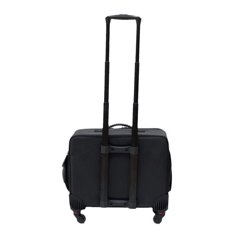 Pārrobežu mazumtirdzniecības profesionāla Oksfordas auduma kosmētikas somas ratiņi, slāņoti, lielas ietilpības tualetes piederumu uzglabāšanas auduma kaste, universāls ritenis