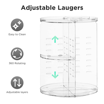 Ελαφρύ πολυτελές μπουντουάρ Καλλυντικά Διαφανές Περιστρεφόμενο Ράφι Αποθήκευσης Τουαλέτα Επιτραπέζιο Άρωμα Δίσκος Περιποίησης Δέρματος