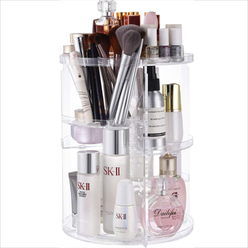 Ελαφρύ πολυτελές μπουντουάρ Καλλυντικά Διαφανές Περιστρεφόμενο Ράφι Αποθήκευσης Τουαλέτα Επιτραπέζιο Άρωμα Δίσκος Περιποίησης Δέρματος