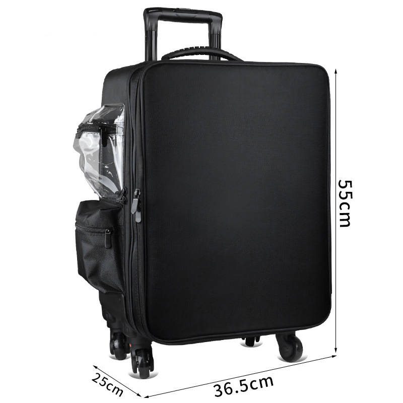 Didelės talpos profesionalus makiažo dėklas, vežimėlio dėklas ir vizažisto laikymo dėžė, daugiafunkcinė tatuiruočių ir manikiūro grožio įrankių dėžė