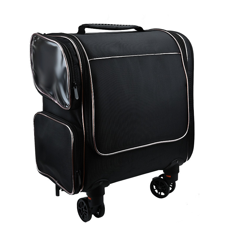 Vežimėlio kosmetikos dėklas profesionalus makiažo meistras tatuiruočių makiažo meistras makiažas nuo durų iki durų įrankių rinkinys daugiasluoksnė grožio nagų dėžutė