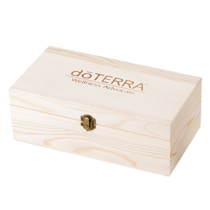 „Dōterra Dotteri“ eterinių aliejų medinė dėžutė, 32 grotelių eterinių aliejų laikymo dėžutė, eterinių aliejų medinė pakuotė