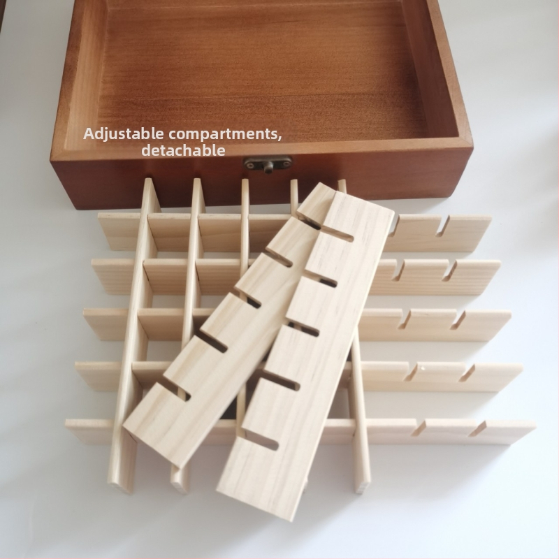 Кутия за съхранение на етерични масла, дървена кутия за етерични масла, 48 дървени кутии, 5 мл, стъклена бутилка, кутия за довършителни работи, фабрично нови продукти