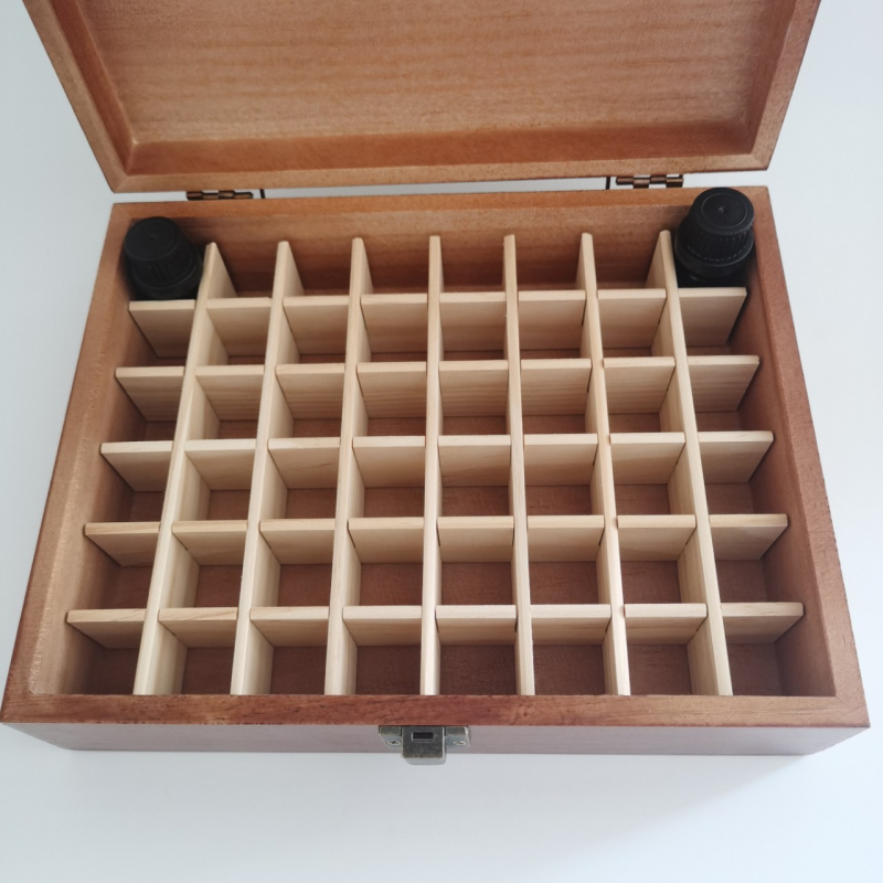 Eterinių aliejų laikymo dėžutė medinė eterinių aliejų dėžutė 48 medinė dėžutė 5 ml stiklinių buteliukų apdailos dėžutė gamykliniai nauji produktai