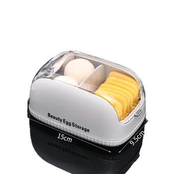 „Pudrinės pudros“ grožio kiaušinių laikymo dėžutė, permatoma, dulkėms atspari tualetinio staliuko laikymo dėžutė su dangteliu, grožio įrankiai, patogus tiesioginis pardavimas iš gamyklos.