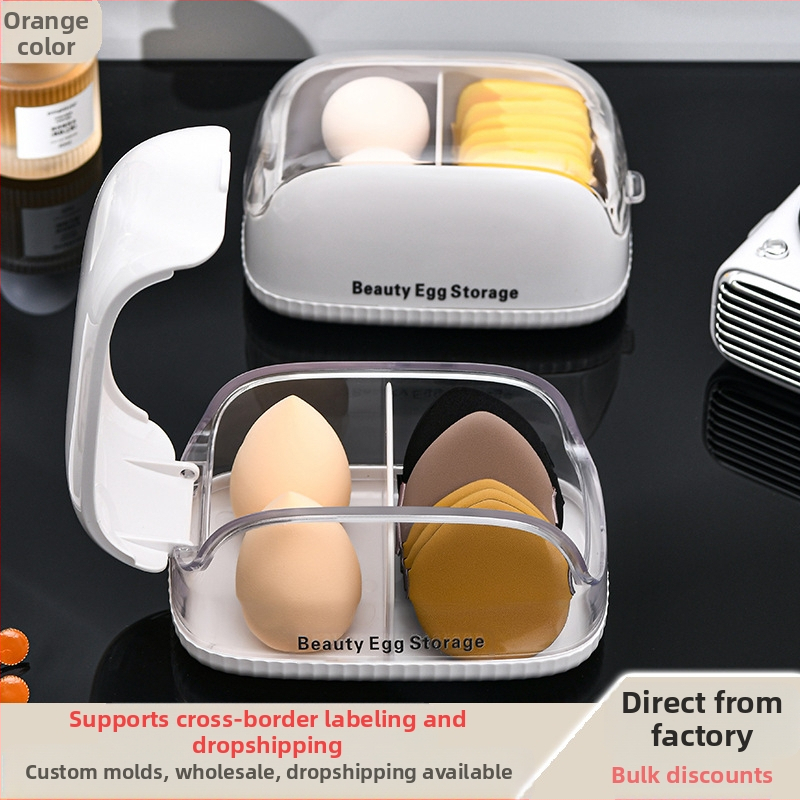 Puudripuuteri ilumunade hoiukarp Läbipaistev tolmukindel tualettlaua hoiukarp kaanega Ilutööriistad Mugav tehase otsemüük