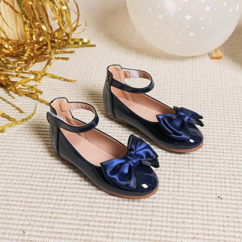 Pārrobežu ārējās tirdzniecības korejiešu stila eleganti bantīšu princeses apavi, modes universāli mazas meitenes plakani vienkārtas apavi mazas ādas apavi meitenēm