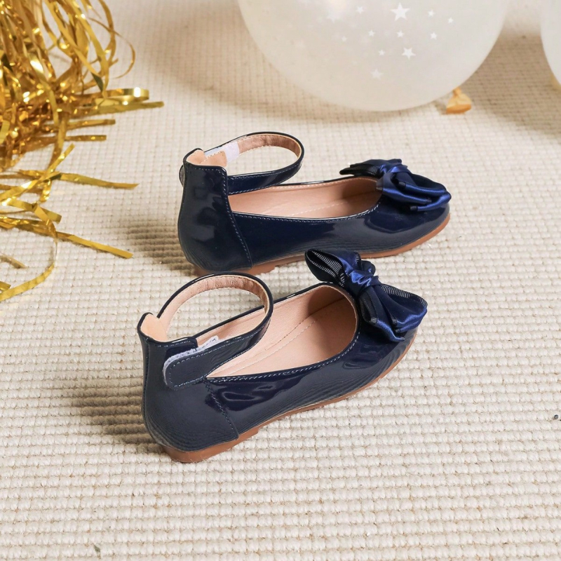 Pārrobežu ārējās tirdzniecības korejiešu stila eleganti bantīšu princeses apavi, modes universāli mazas meitenes plakani vienkārtas apavi mazas ādas apavi meitenēm