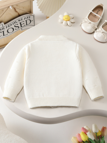 2025 Cross-border Ins Κορίτσια Μονόχρωμη Ζακέτα με Στρογγυλή Λαιμόκοψη Παιδικό Πλεκτό Πουλόβερ Τσάντα Τύμπανου Κορεάτικη Απλή