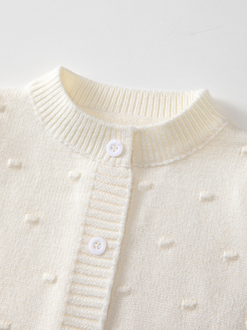 2025 Cross-border Ins Κορίτσια Μονόχρωμη Ζακέτα με Στρογγυλή Λαιμόκοψη Παιδικό Πλεκτό Πουλόβερ Τσάντα Τύμπανου Κορεάτικη Απλή