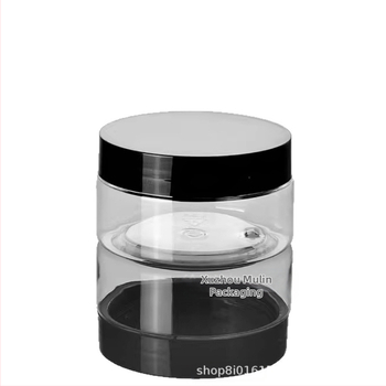 Vairumtirdzniecības 75 ml stikla krējuma burka pārtikai, apavu krēma burka ar melnbaltu plastmasas vāku un alumīnija vāku