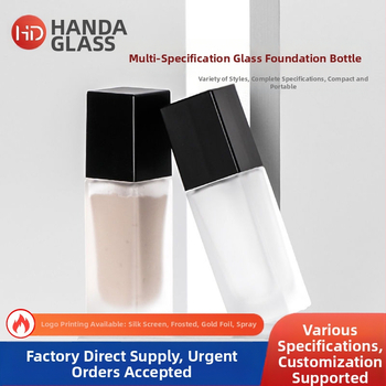 Sticlă pătrată de sticlă, sticlă de fond de ten lichid, mată, transparentă, sticlă de distribuire, cremă de izolare BB, sticlă de pulverizare cu presă pătrată, sticlă de sticlă