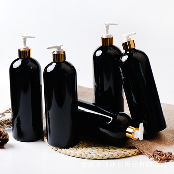 1000 ml apaļa plecu mājdzīvnieku plastmasas pudele ar 28 zobiem L08 anodēta alumīnija losjona sūkņa kosmētikas apakšpudele