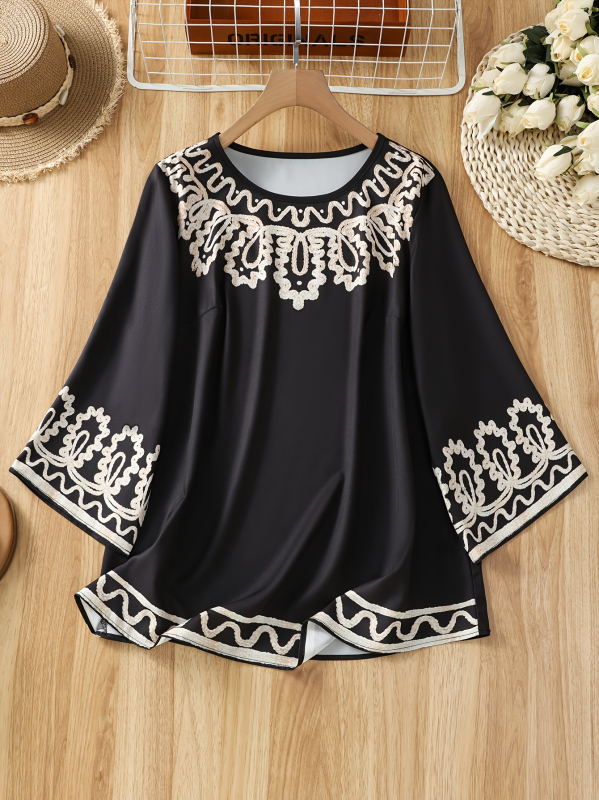 2025 m. vasaros moteriški didelių dydžių marginti apvalios kaklo austi laisvalaikio marškiniai trumpomis rankovėmis