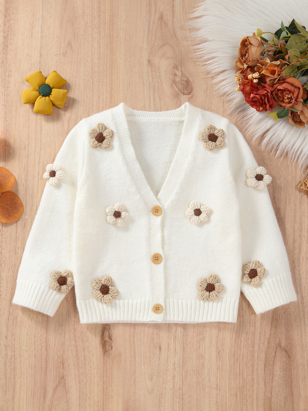 Prekogranična e-trgovina 2023. Novi dječji pulover s bijelim cvijećem