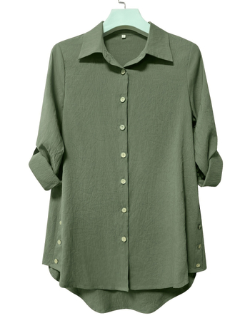 Независима станция Aliexpress Amazon Популярна ежедневна риза с дълъг ръкав и копчета за жени