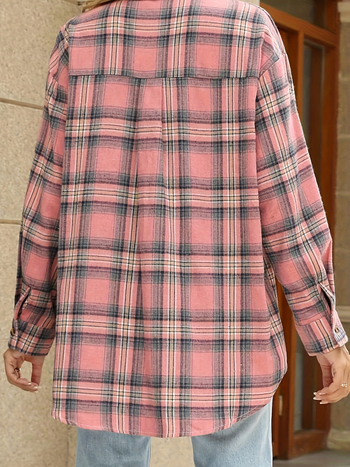 2024 Трансгранична европейска и американска външна търговия Есен и зима Нови дамски ризи с дълъг ръкав на каре