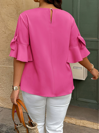 Kasdienio kurortinio stiliaus vienspalviai marškiniai su kaspinu