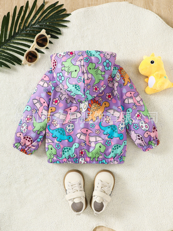 Ανδρικό βρεφικό μπουφάν με κουκούλα και σχέδιο δεινόσαυρου για μωρά, νέο