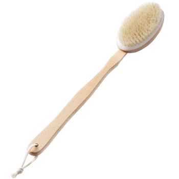 Gamyklinis tiesioginis ilga rankena nuimamas lotoso medžio šerelių vonios šepetys, masažinis vonios šepetys, raguotas meridianinis šepetys