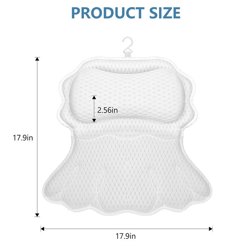 Balta tinklelio vonios pagalvė „Amazon“ madinga paprasta pagalvėlė, nelinkusi pelyti, greitai džiūstanti, patogi laikymo pagalvėlė